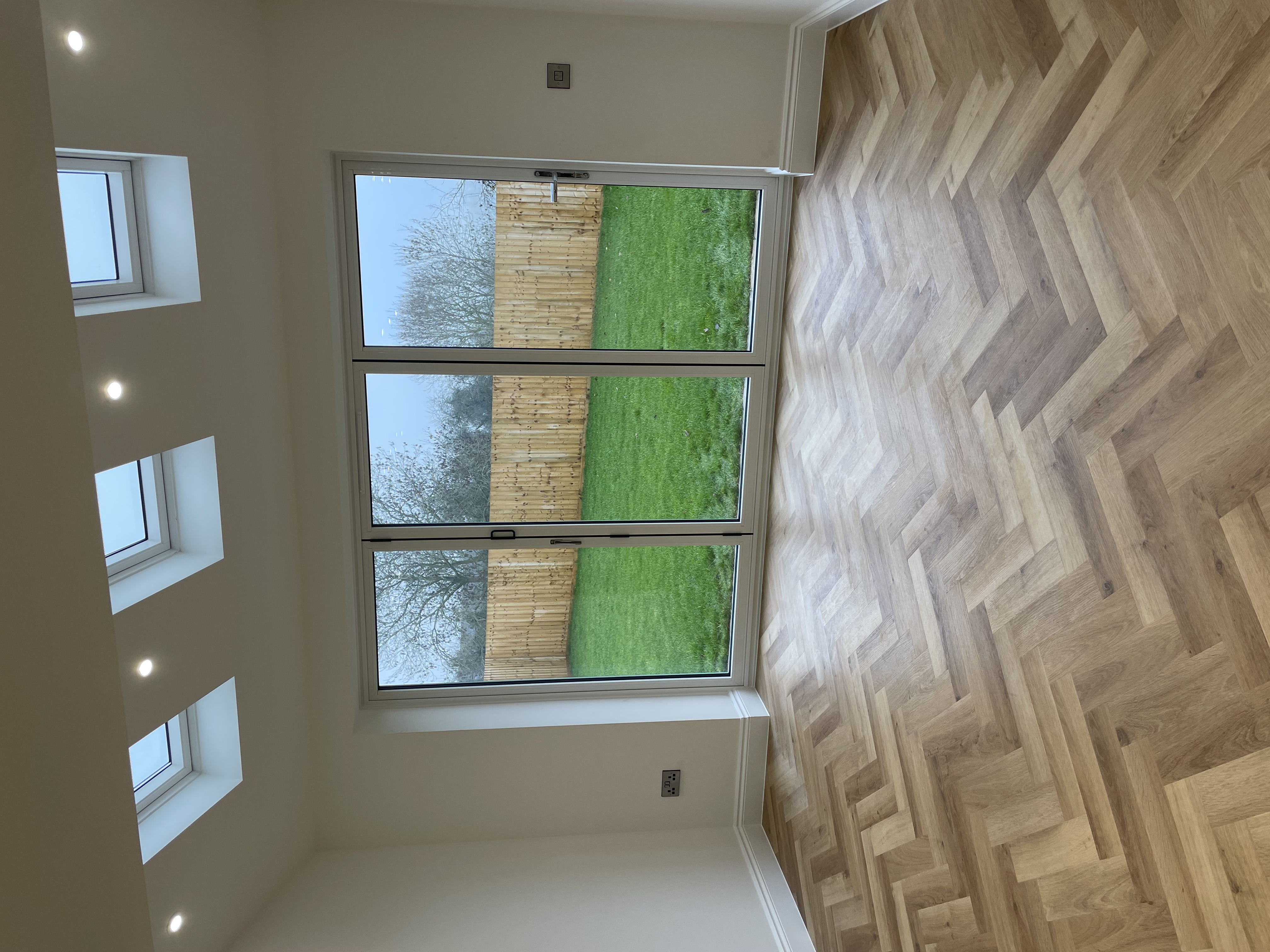 Completed bifold doors interior view